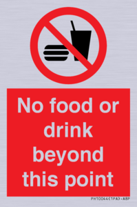 No food or drink beyond this point